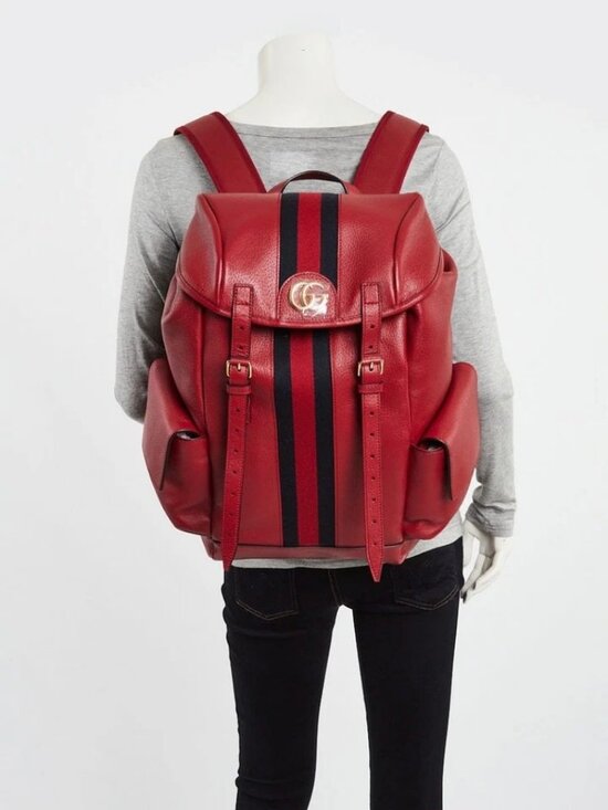 Gucci Red Leather Ophidia Medium Backpack Bag main image 7